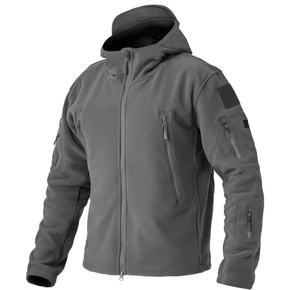 Men's tactical fleece jacket with hood - men