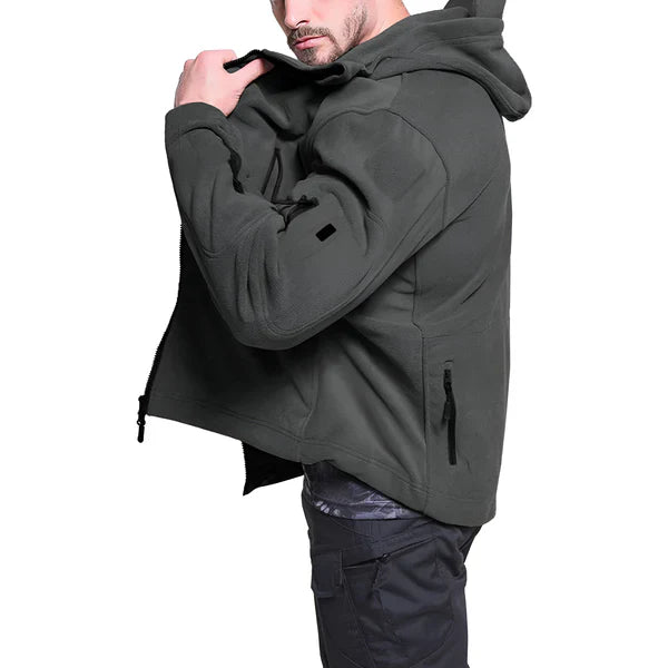 Men's tactical fleece jacket with hood - men