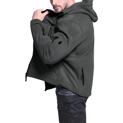 Men's tactical fleece jacket with hood - men