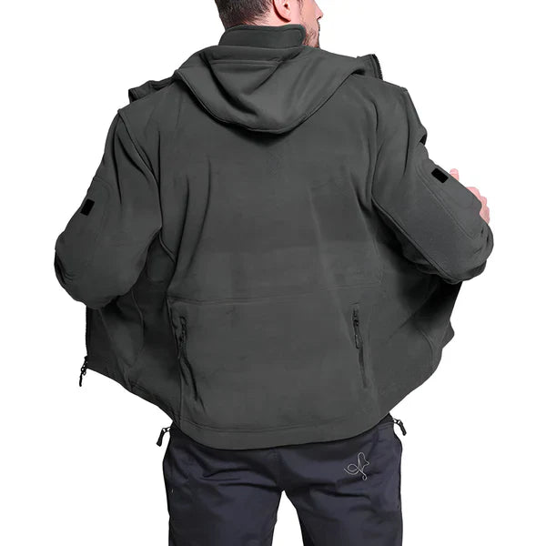 Men's tactical fleece jacket with hood - men