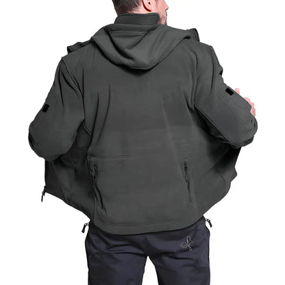 Men's tactical fleece jacket with hood - men
