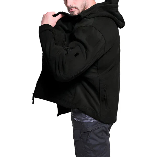 Men's tactical fleece jacket with hood - men