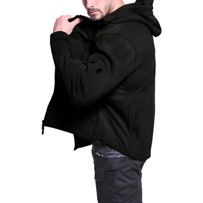 Men's tactical fleece jacket with hood - men