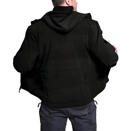 Men's tactical fleece jacket with hood - men