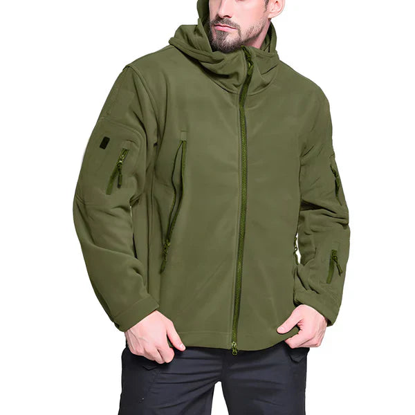 Men's tactical fleece jacket with hood - men