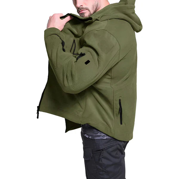Men's tactical fleece jacket with hood - men