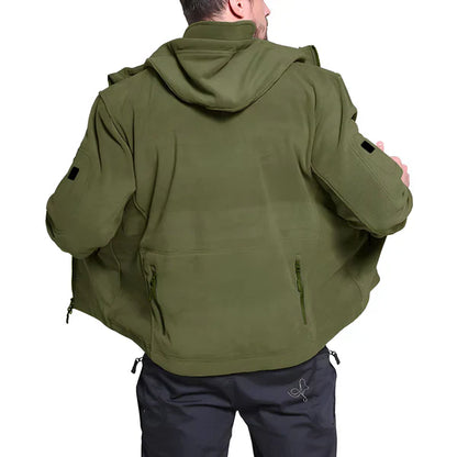 Men's tactical fleece jacket with hood - men