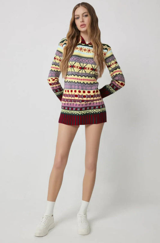 Women’s winter knitted dress long sleeve mini – women