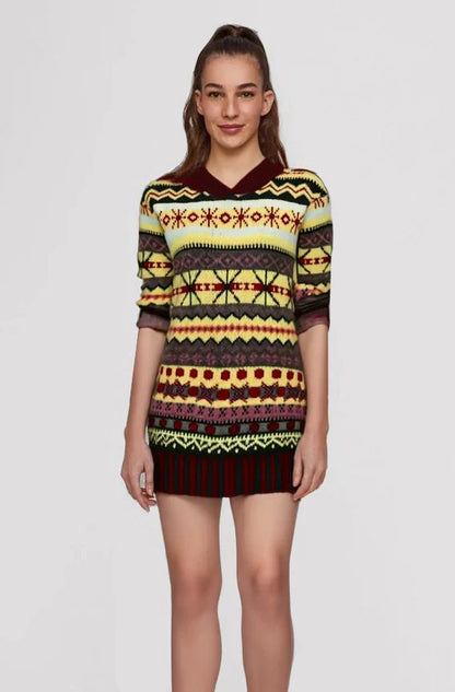 Women’s winter knitted dress long sleeve mini – women