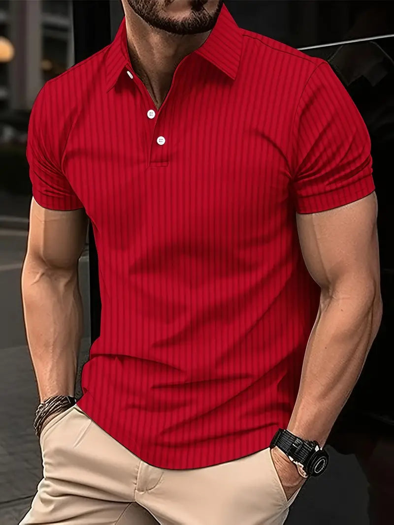 Casual Ribbed Short-Sleeve Shirt For Men