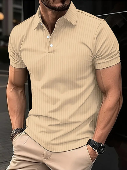 Casual Ribbed Short-Sleeve Shirt For Men